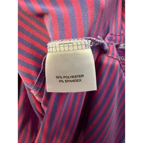 Peter Millar EUC Purple Pink Striped Mens Polo XL - Picture 6 of 6